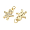 Brass Micro Pave Clear Cubic Zirconia Pendants CU-CBA9AFC-01G-10-2
