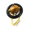Rack Plating Round Brass Enamel Adjustable Rings RJEW-U004-01E-G-1