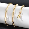 Ion Plating(IP) 304 Stainless Steel Paperclip Chain Necklace NJEW-D045-14G-3