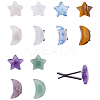 12Pcs 12 Styles Star with Moon Gemstone Car Air Vent Clips HJEW-FH00244-1