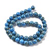 Synthetic Gold Line Turquoise Beads Strands G-A255-A03-01A-2