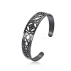 Witch Knot Hollow Out 304 Stainless Steel Cuff Bangles for Women FS-WG44EC4-03-1