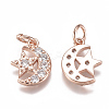 Brass Micro Pave Cubic Zirconia Charms ZIRC-F111-20-3