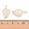 304 Stainless Steel Pave Natural Shell Pendants STAS-N115-20A-G-3