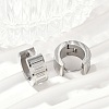 304 Stainless Steel Polishing Effect Hoop Earrings EJEW-M001-39P-3