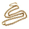 304 Stainless Steel Spring Gate Ring Pendant Rolo Chain Necklaces for Women NJEW-Z091-04G-4