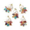 Natural Agate(Dyed & Heated) & Pearl Pendants PALLOY-JF05295-01-2