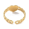 Ion Plating(IP) 304 Stainless Steel Curb Chain Cuff Finger Rings RJEW-L107-050G-02-2