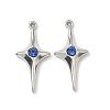 304 Stainless Steel Rhinestone Pendants STAS-L308-04B-P-1
