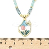 Natural Amazonite Pendant Necklaces for Women NJEW-G165-01A-G-5