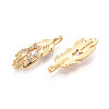 Brass Pave Clear Cubic Zirconia Pendants KK-T074-93B-G-2