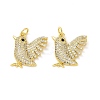 Rack Plating Eco-Friendly Brass Micro Pave Cubic Zirconia Pendants KK-F844-06G-2