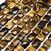 Faceted Rectangle Tiger Eye Beads Strands G-R304-10-1
