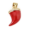 Brass Micro Pave Clear Cubic Zirconia Enamel Pendants KK-G416-39G-02-1