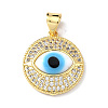Real 18K Gold Plated Brass Clear Cubic Zirconia Pendants ZIRC-L102-12G-09-2