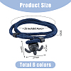 6Pcs 6 Colors Polyester Cord Two Loops Wrap Bracelets Set with Alloy Tortoise Clasps BJEW-FI0001-25-2