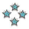 Alloy Pendants with Synthetic Turquoise PALLOY-TADZ0001-03AS-3