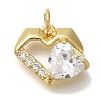 Rack Plating Brass Micro Pave Cubic Zirconia Charms KK-I720-53G-1