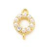 Rack Plating Brass Clear Cubic Zirconia Connector Charms KK-S396-06A-1