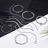 10Pcs 10 Styles Stainless Steel Chain Bracelets Kits BJEW-PH0004-48-2