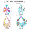 PVD Vacuum Plating 201 Stainless Steel Filigree Pendants STAS-UN0012-50-2