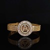 Brass Micro Pave Clear Cubic Zirconia Bangles for Women FS-WGA7409-01-1