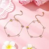 Glass & ABS Plastic Imitation Pearl Beads Link Bracelets BJEW-JB12572-01-2