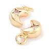 Brass Micro Pave Cubic Zirconia Pendants KK-P271-01G-A-2