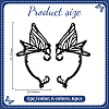 6Pcs 3 Colors Alloy Butterfly Wing Stud Earrings EJEW-GO0003-01-2
