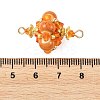 Handmade Porcelain & Glass & Seed Beads Links Connector Charms PALLOY-MZ01367-02-3