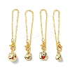 4Pcs Cat Shape Alloy Enamel Cup Pendant Decorations HJEW-JM01558-1