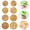 8Pcs 8 Styles Bamboo Round Plant Saucer AJEW-CJ0001-29-3