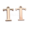 Ion Plating(IP) 304 Stainless Steel Alphabet Charms STAS-H122-T-RG-1