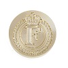 Golden Tone Crown Initial Wax Seal Brass Stamp Heads AJEW-A065-01F-1