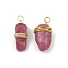 Natural Red Tourmaline Wire Wrapped Pendants GG-CBA4154-01G-01-1