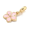 Rack Plating Alloy Enamel Flower European Dangle Charms FIND-B034-55G-3