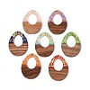 Opaque Resin and Walnut Wood Pendants RESI-T060-15M-1