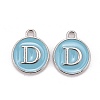 Platinum Plated Alloy Enamel Charms X-ENAM-S118-04D-P-1