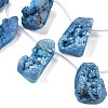 Electroplated Natural Druzy Agate Beads Strands G-N0259-08-3