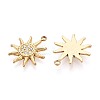 304 Stainless Steel Micro Pave Cubic Zirconia Pendants STAS-N115-54G-2