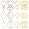 32Pcs 8 Styles 201 Stainless Steel Connector Charms STAS-SC0005-06-1