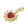 Brass Micro Pave Cubic Zirconia Pendants KK-F930-19G-2