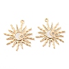 Brass Micro Pave Clear Cubic Zirconia Pendants X-KK-Q806-02G-1