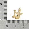 Brass Crystal Rhinestone Letter Links Connector Charms KK-S395-06G-U-3
