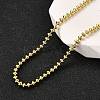3MM Brass Rondelle Link Chain Necklaces NJEW-M108-12G-1