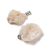 Raw Rough Natural Druzy Agate Pendants G-H084-07P-01-2