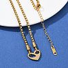 Mother's Day 304 Stainless Steel Mom Heart Pendant Necklaces for Women NJEW-Z079-01G-1