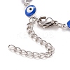 Enamel Oval with Evil Eye Link Chains Bracelet BJEW-P271-04P-04-3