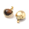 Brass Tiger Eye Round Ball Pendants KK-B129-12G-2