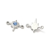 304 Stainless Steel Aquamarine Rhinestone Connector Charms STAS-L308-03B-P-2